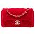 Chanel Red Mini Rectangular Classic Velvet Single Flap