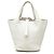 Hermès White Clemence Picotin 18
