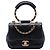 Chanel Black Mini Quilted Lambskin In The Loop Flap