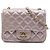 Chanel Pink Mini Square Classic Metallic Lambskin Single Flap