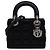 Dior Mini Lady Dior in raso Cannage nero con cristalli Swarovski