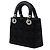 Dior Mini Lady Dior in raso Cannage nero con cristalli Swarovski - vista 2