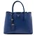 Prada Blue Medium Saffiano Cuir Double Handle Satchel