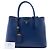 Prada Blue Medium Saffiano Cuir Double Handle Satchel - vista 7