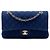 Chanel Blue Medium Classic Jersey Double Flap