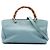 Borsa Gucci Blue Medium Calfskin Bamboo Shopper