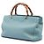 Borsa Gucci Blue Medium Calfskin Bamboo Shopper - vista 2