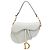 Borsa Saddle Dior in pelle di vitello martellata bianca