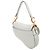 Borsa Saddle Dior in pelle di vitello martellata bianca - vista 2
