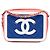 Chanel Blue Mini Tricolor Caviar CC Filigree Vanity Case