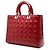 Dior Red Large Patent Cannage Lady Dior - vista 2
