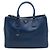 Prada Tote Galleria Double Zip Large in Saffiano Lux Blu
