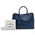 Prada Tote Galleria Double Zip Large in Saffiano Lux Blu - vista 9