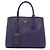 Prada Bolsa Double Satchel em Couro Saffiano Roxo Medium
