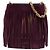 Borsa a secchiello Burberry Red Mega Check in tela e camoscio con frange