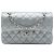Chanel Silver Medium Classic Metallic Caviar Double Flap