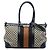 Borsa Satchel Gucci in tela Diamante beige e Web