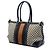 Borsa Satchel Gucci in tela Diamante beige e Web - vista 2