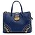 Tote Prada Blue Saffiano Turnlock Double Zip Studded