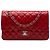 Chanel Red Medium Classic Lambskin Double Flap