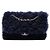 Chanel Blue Medium CC Shearling and Lambskin Single Flap