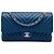 Chanel Blue Medium Classic Chevron Caviar Double Flap