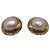 Orecchini a clip Chanel rotondi in perle dorate, Gold Pearl