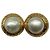 Orecchini a clip Chanel rotondi in perle dorate, Gold Pearl - vista 4