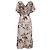 Sandro Printed Midi Dress with Ruffles in Multicolor Viscose - view 4
