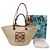 Borsa Tote Loewe Medium Anagram Basket in rafia beige - vista 5