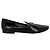 Chanel CC Loafer mit runder Kappe aus schwarzem Lackleder