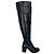Botas de cano alto com salto bloco Acne Studios em pele preta