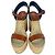Autre Marque Sandali espadrillas wedge con borchie Saint Laurent in pelle marrone - vista 4