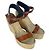 Autre Marque Sandali espadrillas wedge con borchie Saint Laurent in pelle marrone - vista 6