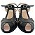 Fendi Peep-Toe T-Strap Pumps aus schwarzem Leder - Ansicht 3