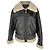 Autre Marque Giacca da aviatore Halfboy in pelle nera con shearling