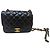 Borsa Chanel Mini Square Classic Single Flap in Pelle d'Agnello Nera