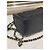 Borsa Chanel Mini Square Classic Single Flap in Pelle d'Agnello Nera - vista 3