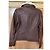 Ted Baker Giacca in pelle marrone con collo in shearling - vista 3