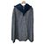 inconnue Capa Reversible de Terciopelo Negro y Tweed Gris con Capucha