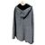 inconnue Capa Reversible de Terciopelo Negro y Tweed Gris con Capucha - vista 4