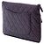 Clutch Chanel CC em pele de cordeiro acolchoada roxa com fecho duplo - vista 2
