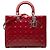 Borsa Lady Dior Large in pelle verniciata Cannage rossa