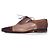 Santoni, Oxford cap toe in pelle grana marrone - vista 2