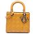 Borsa Lady Dior Medium in pelle verniciata Cannage Gialla