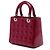 Borsa Lady Dior Medium in pelle vernice Cannage rossa Dior - vista 2