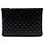 Clutch Chanel Large Quilted Patent Double Stitch O Case Nera
