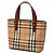 Borsa a mano Burberry Haymarket Check Canvas Beige - vista 2