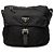 Bolsa Messenger Prada Tessuto preta com fivela e fecho éclair