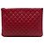 Clutch Chanel Large Quilted Lambskin O Case Roja
